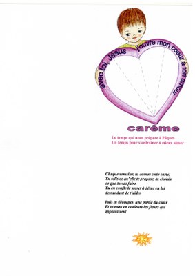 avec toi Jesus j'ouvre mon coeur  -  activité 1 carême