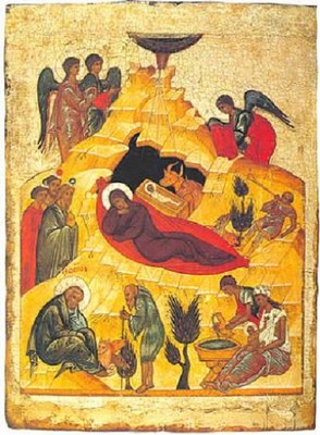 l’icône de la Nativité   Ecole de Novgorod de Russie   1475