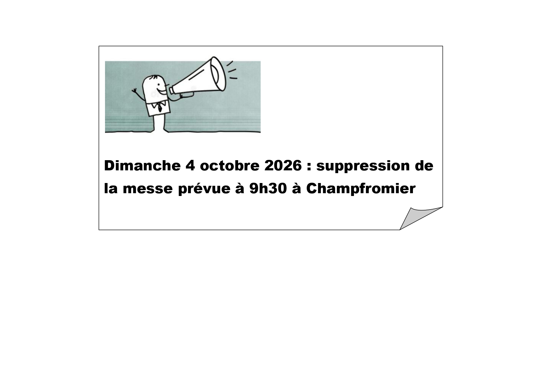 Suppression messe Champfromier 04-10-2026