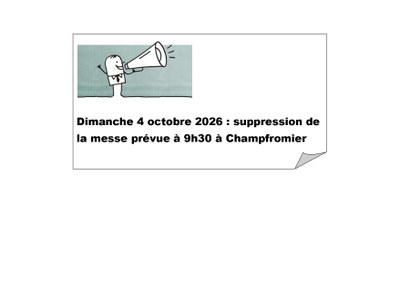 Suppression messe Champfromier 04-10-2026