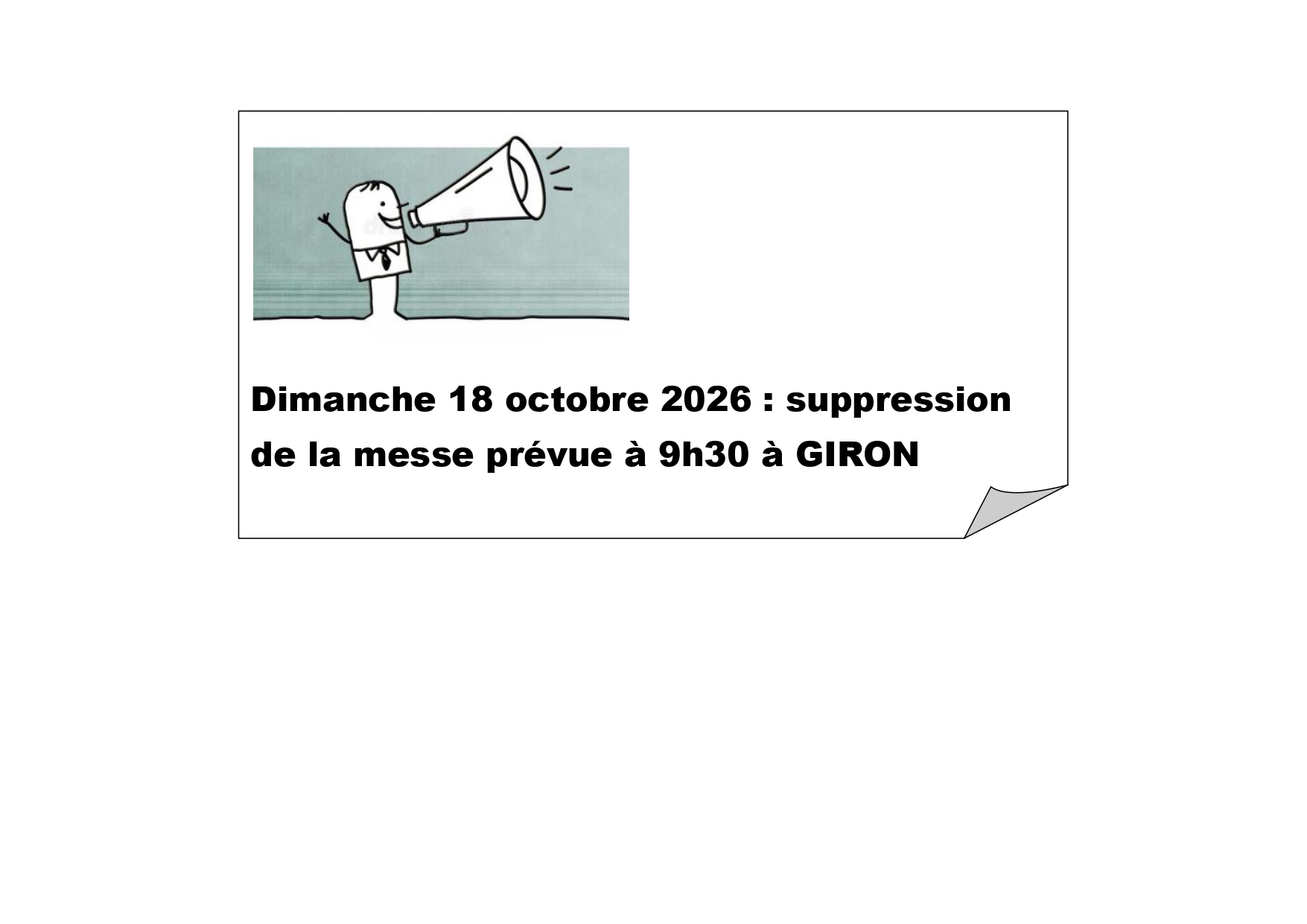 Suppression messe Giron 18/10