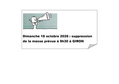 Suppression messe Giron 18/10