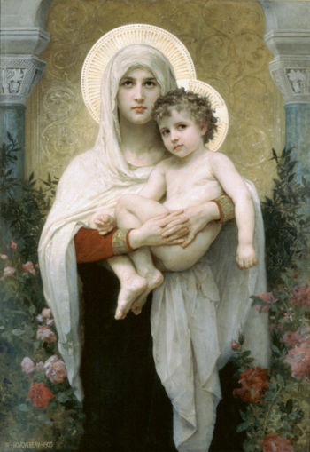 350px William Adolphe Bouguereau %281825 1905%29   The Madonna of the Roses %281903%29